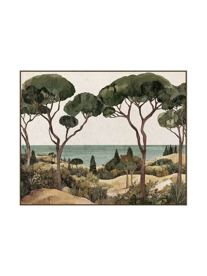 Aegean Pasture Wall Art in Sepia Green