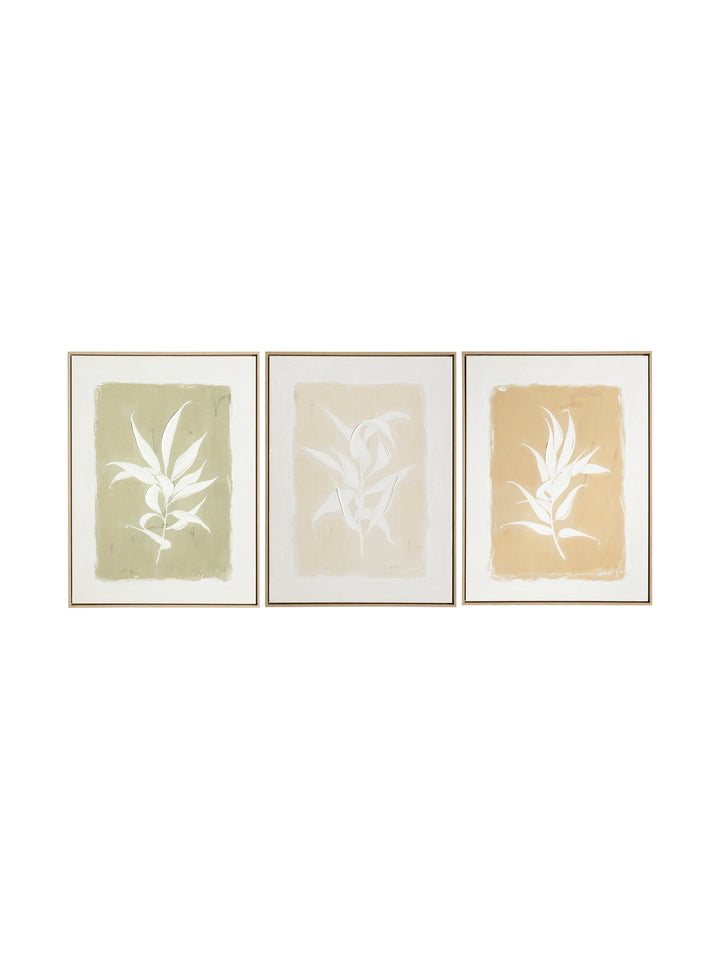 Autumn Harvest Wall Art Set of 3 in Dry Gold