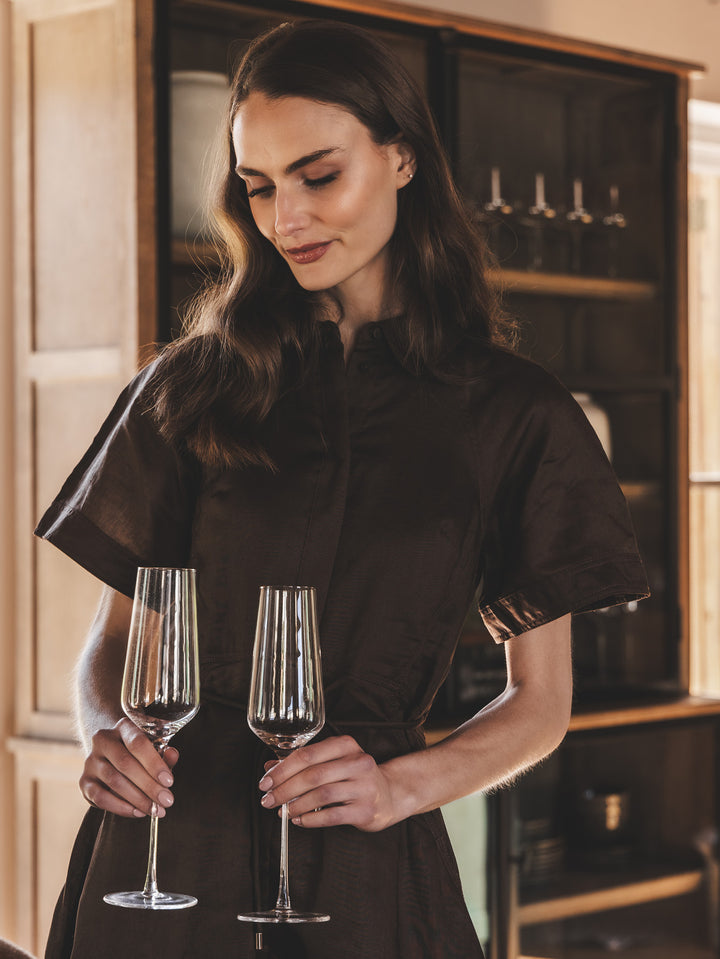 Celebration Champagne Glass Set of 4 in Clear