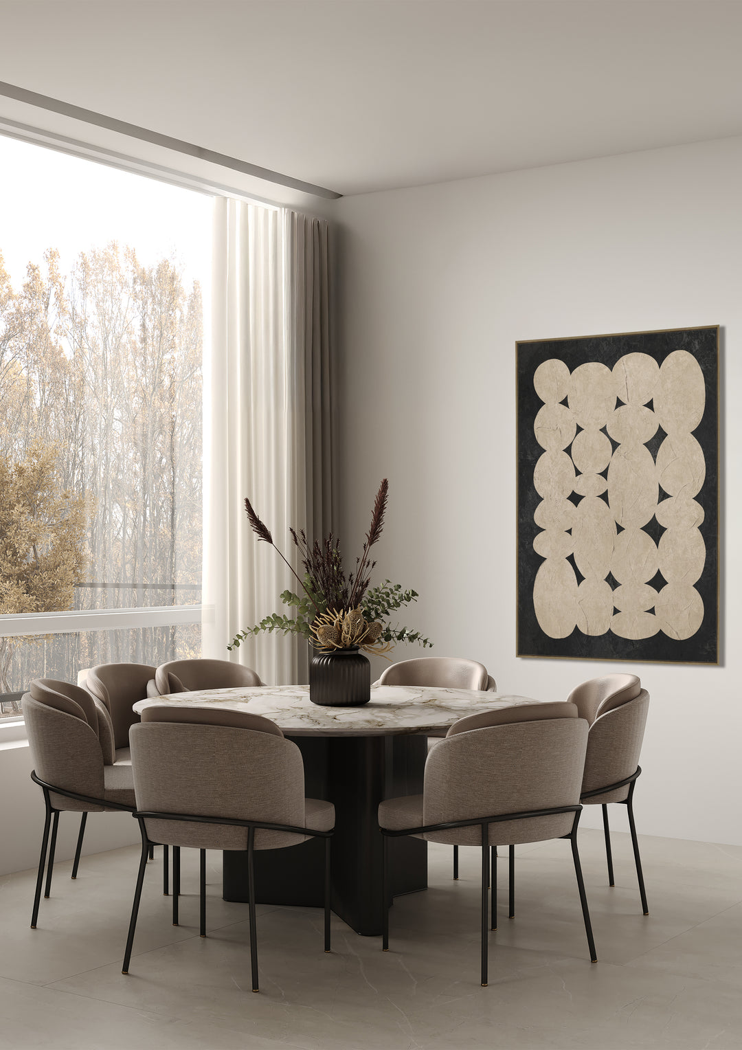 Conglomerate Wall Art in Coal & Clay