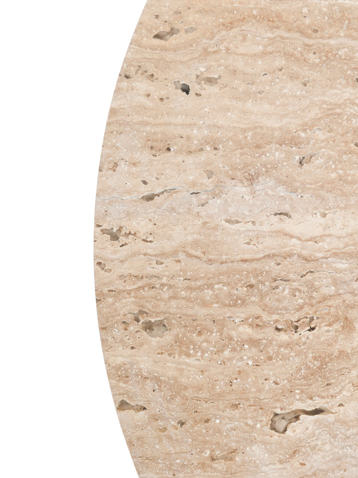 Curved Coffee Table in Travertine