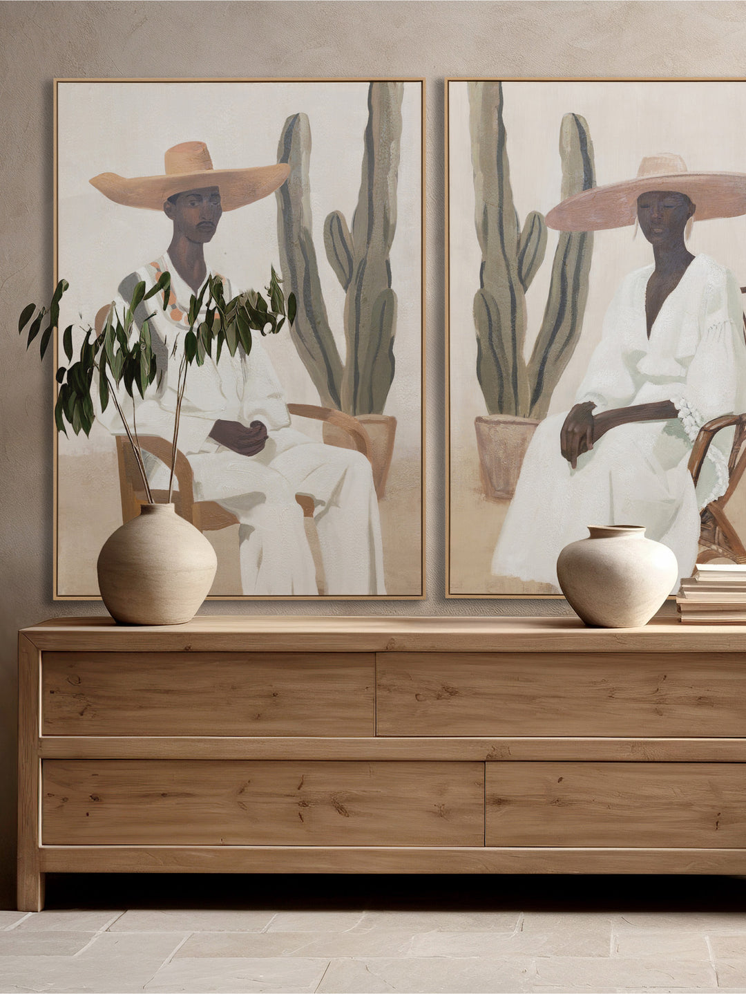 Durango & Morelia Wall Art Set of 2 in Desert Succulant