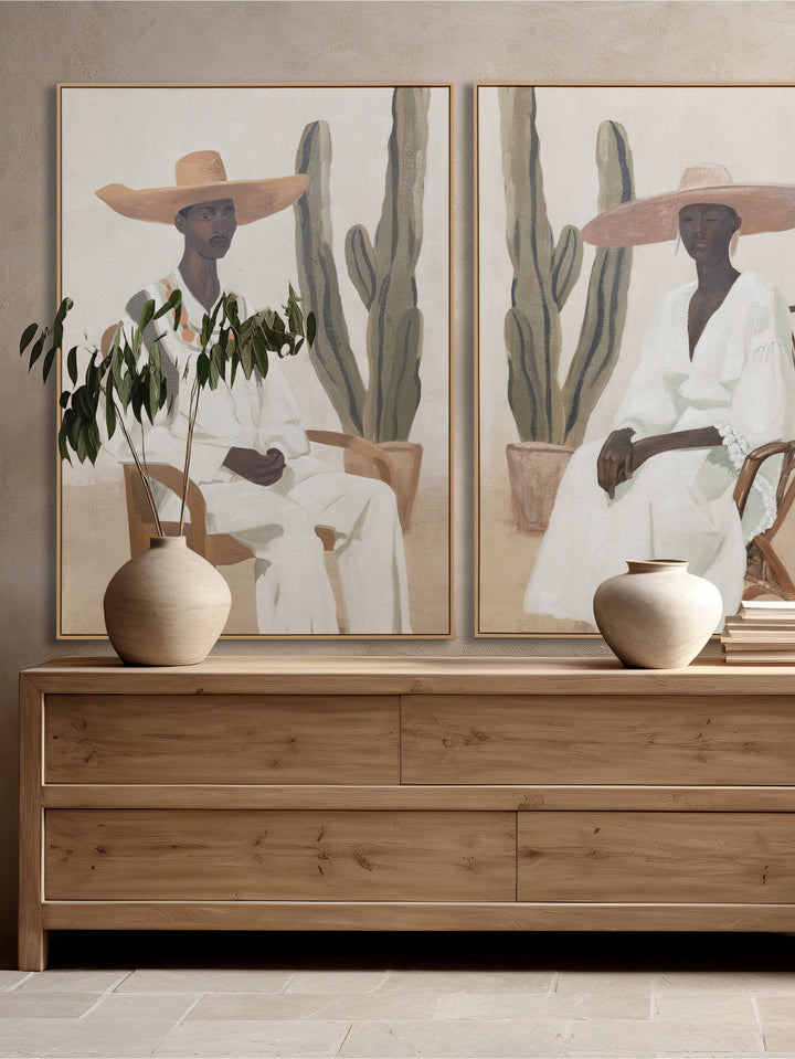 Durango & Morelia Wall Art Set of 2 in Desert Succulant