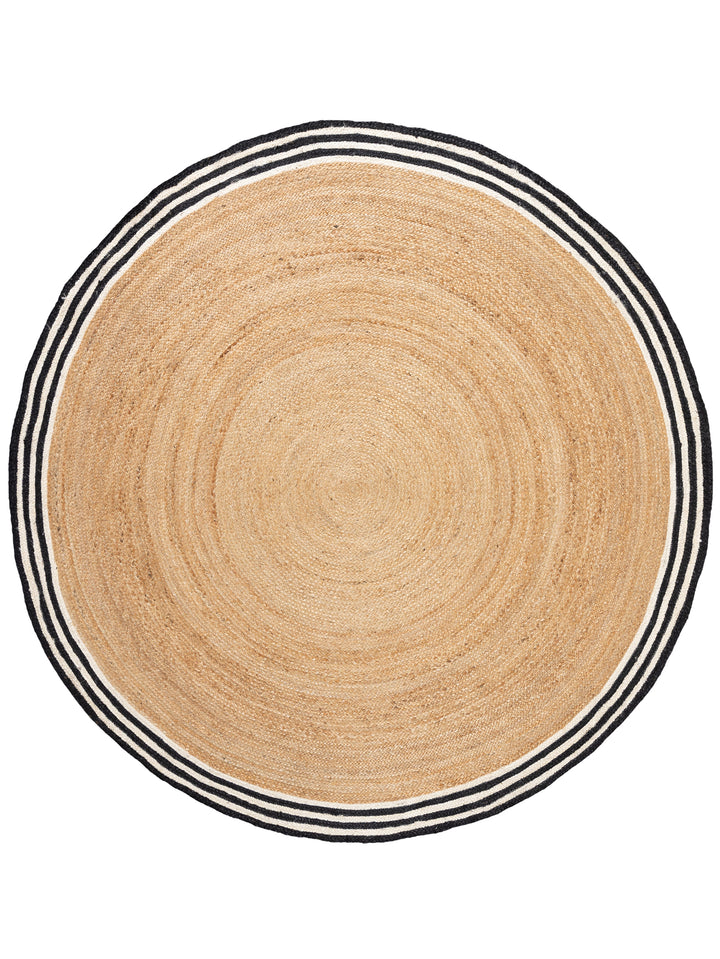 French Riviera Round Rug in Lino