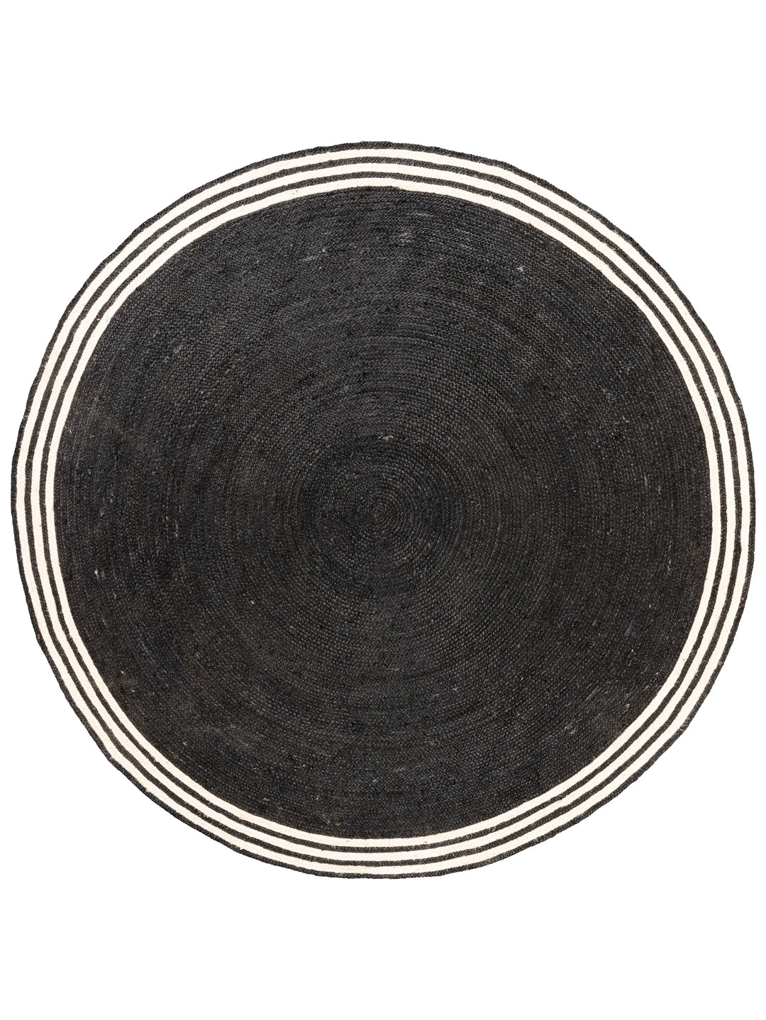 French Riviera Round Rug in Noir