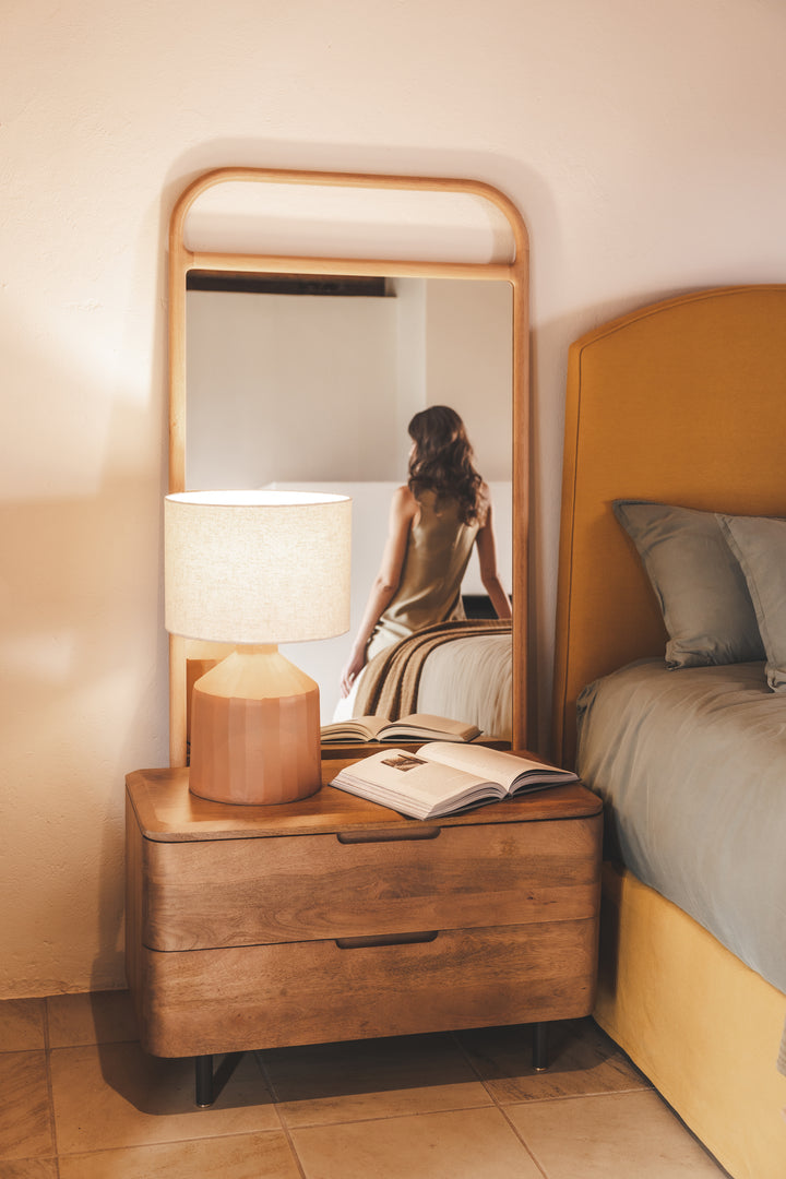 Imperial Oak Floor Mirror in Natura