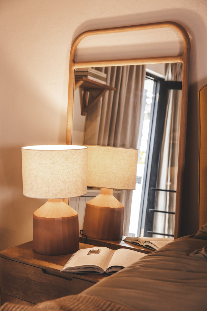 Imperial Oak Floor Mirror in Natura