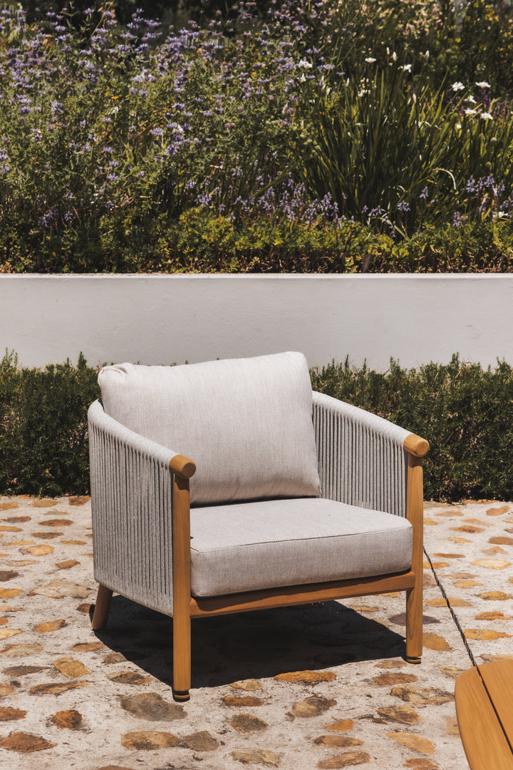 Rebecca Teak Sofa Set in Stone