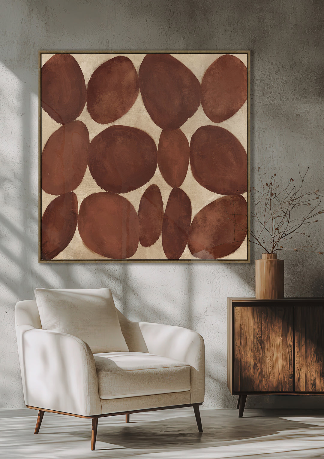 The Quarry Wall Art in Burgundy Brown