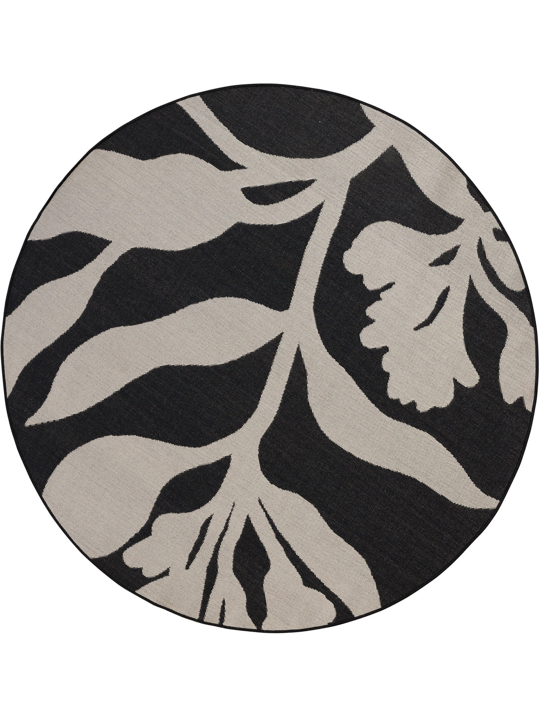 Wildvine Round Rug in Ebony