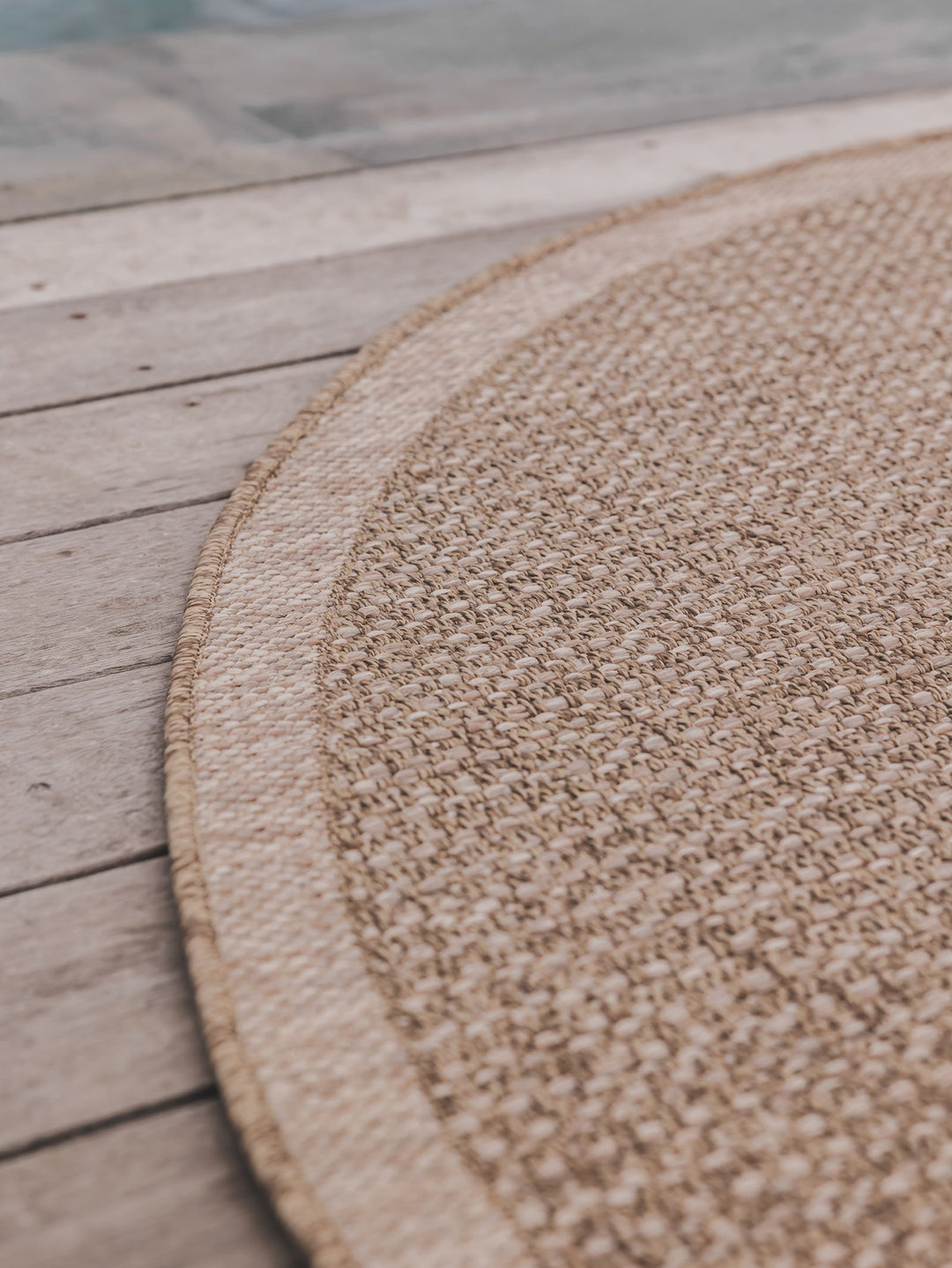 Seabed Outdoor Round Rug in Seasand - Rugs- Hertex Haus Online - badge_fully_outdoor