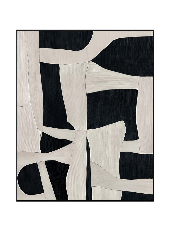 Abstract Paths Wall Art in Ebony & Ivory