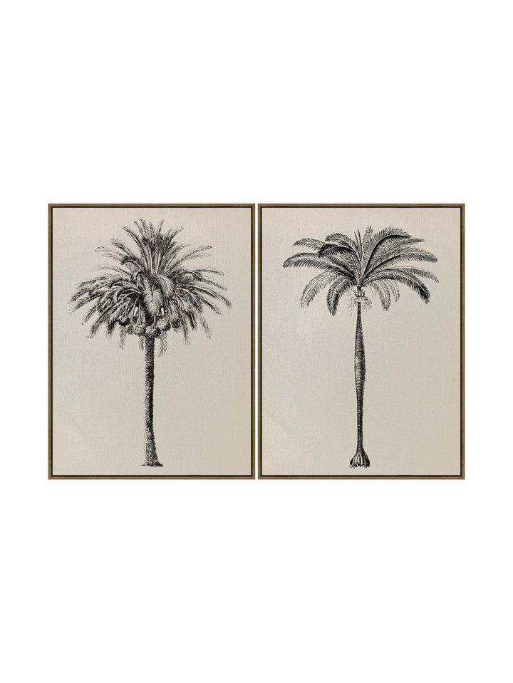 Alcazar Palms Wall Art Set of 2 in Sandstone