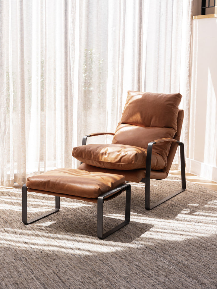 Ambassador Leather Chair Set in Dune