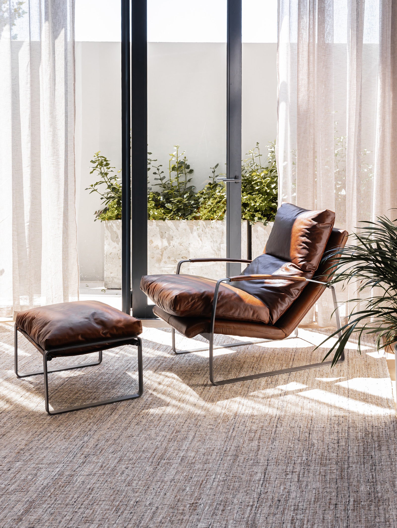 Ambassador Leather Chair Set in Tan - Hertex Haus - Hertex Haus