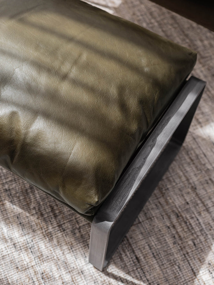 Ambassador Leather Chair Set in Evergreen