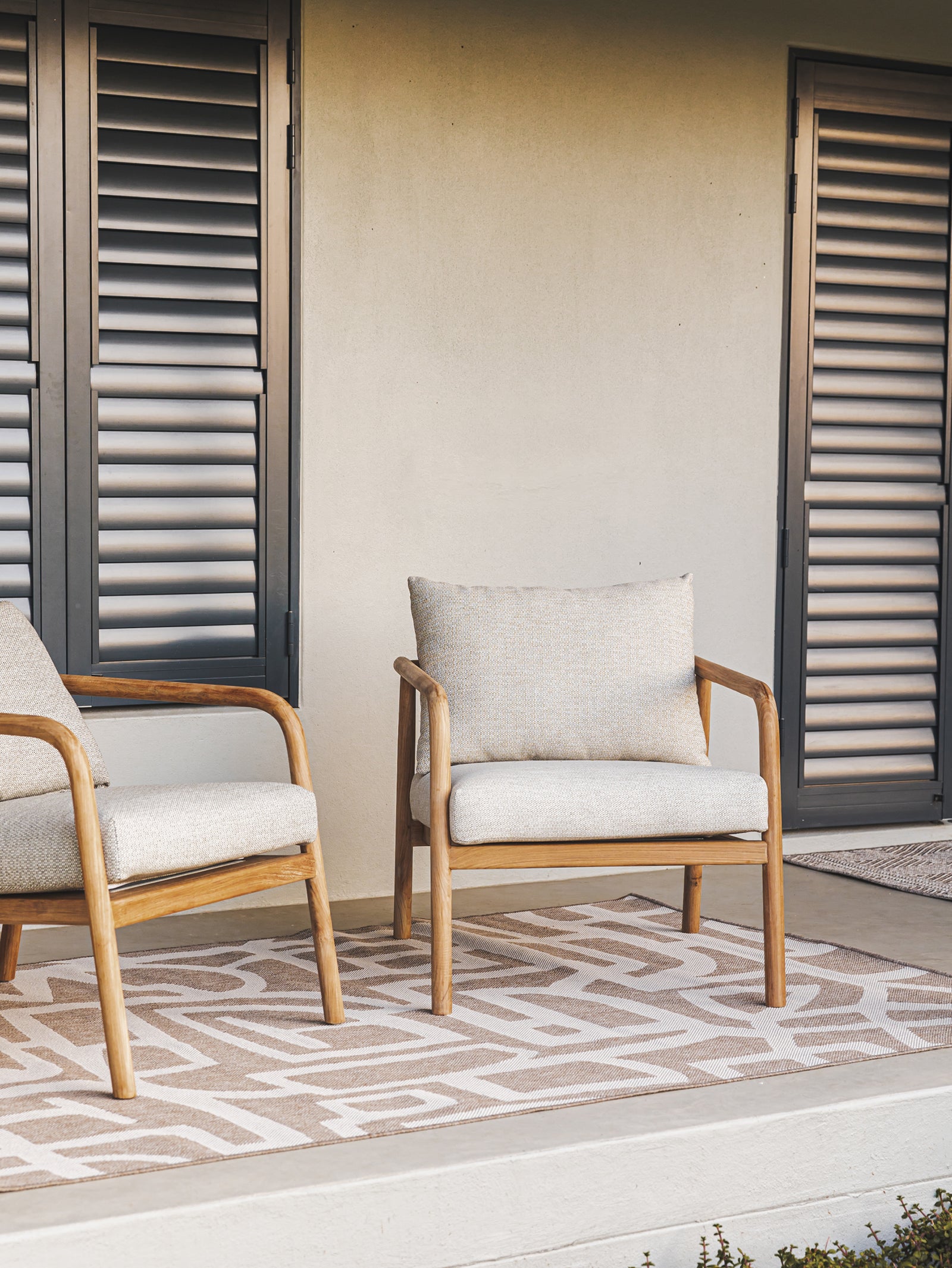 Anastasia Teak Occasional Chair in Balneario Drizzle - Hertex Haus