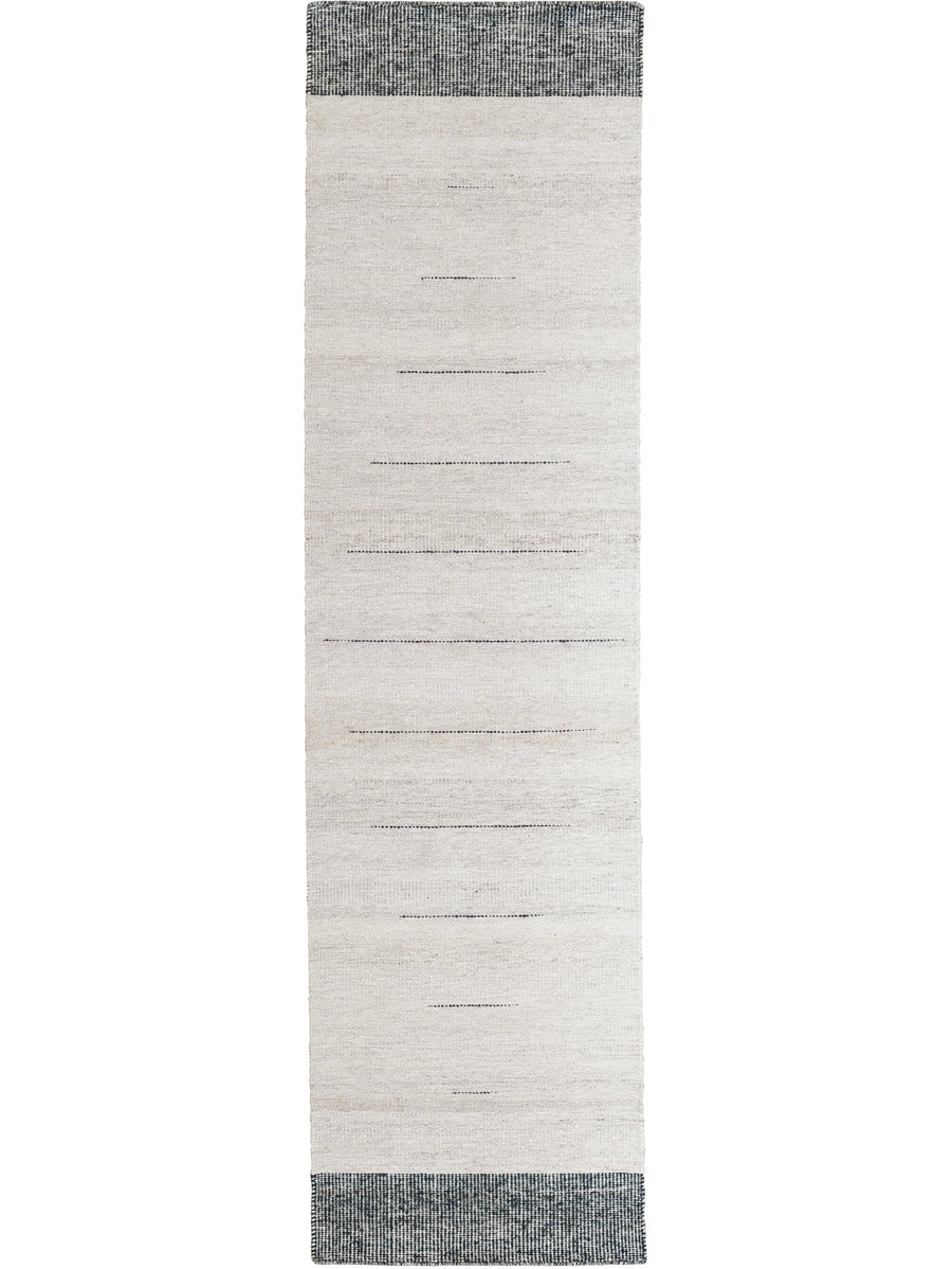 Rectangular runner rug with a two-tone design 