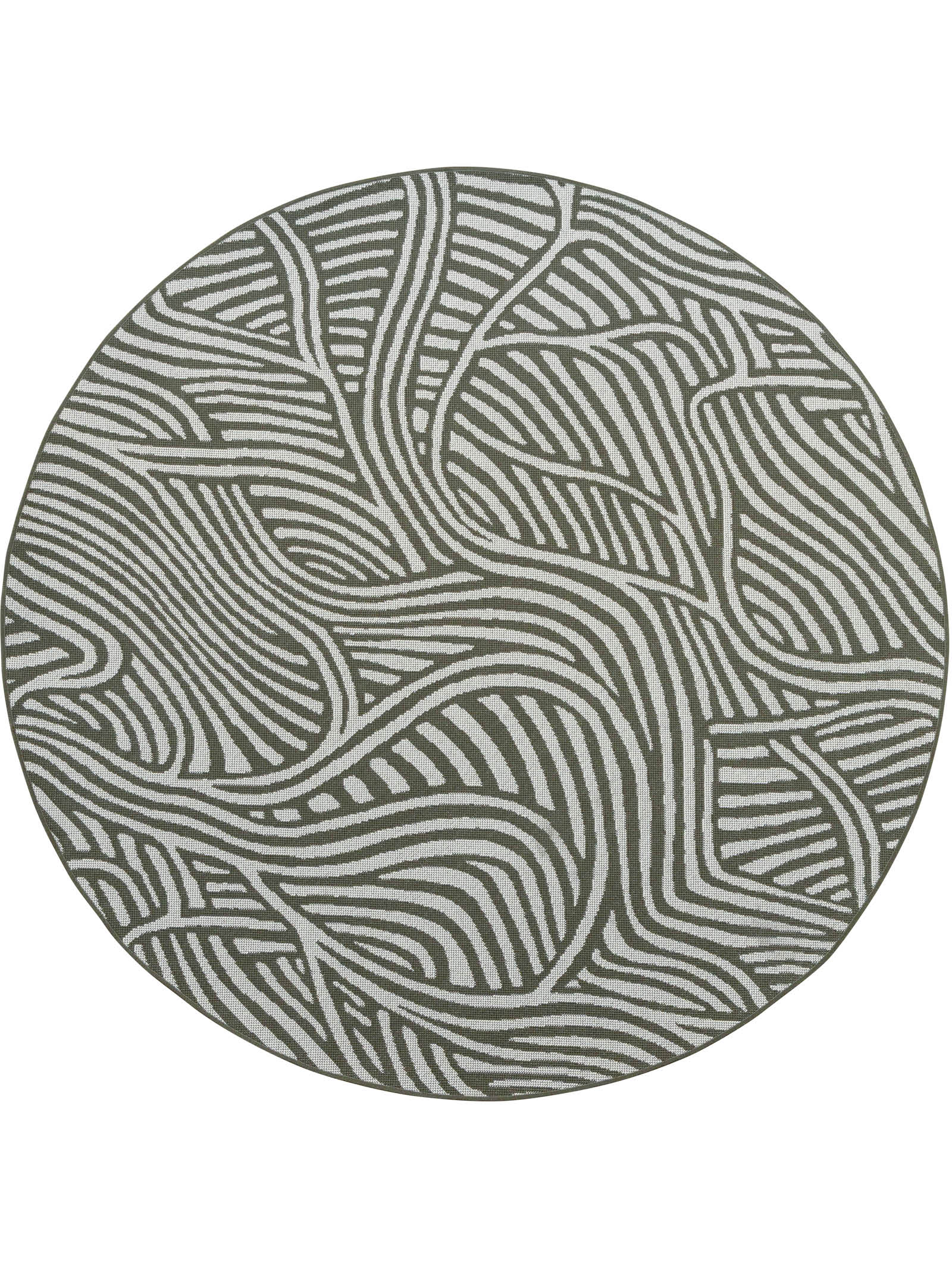 Current Round Rug in Seaweed - Hertex Haus