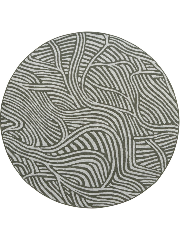 Current Round Rug in Seaweed