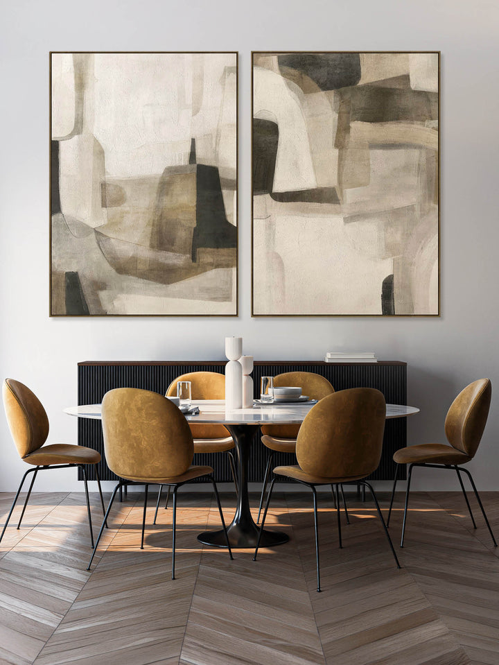 Beige Balance Wall Art Set of 2 in Sandstone