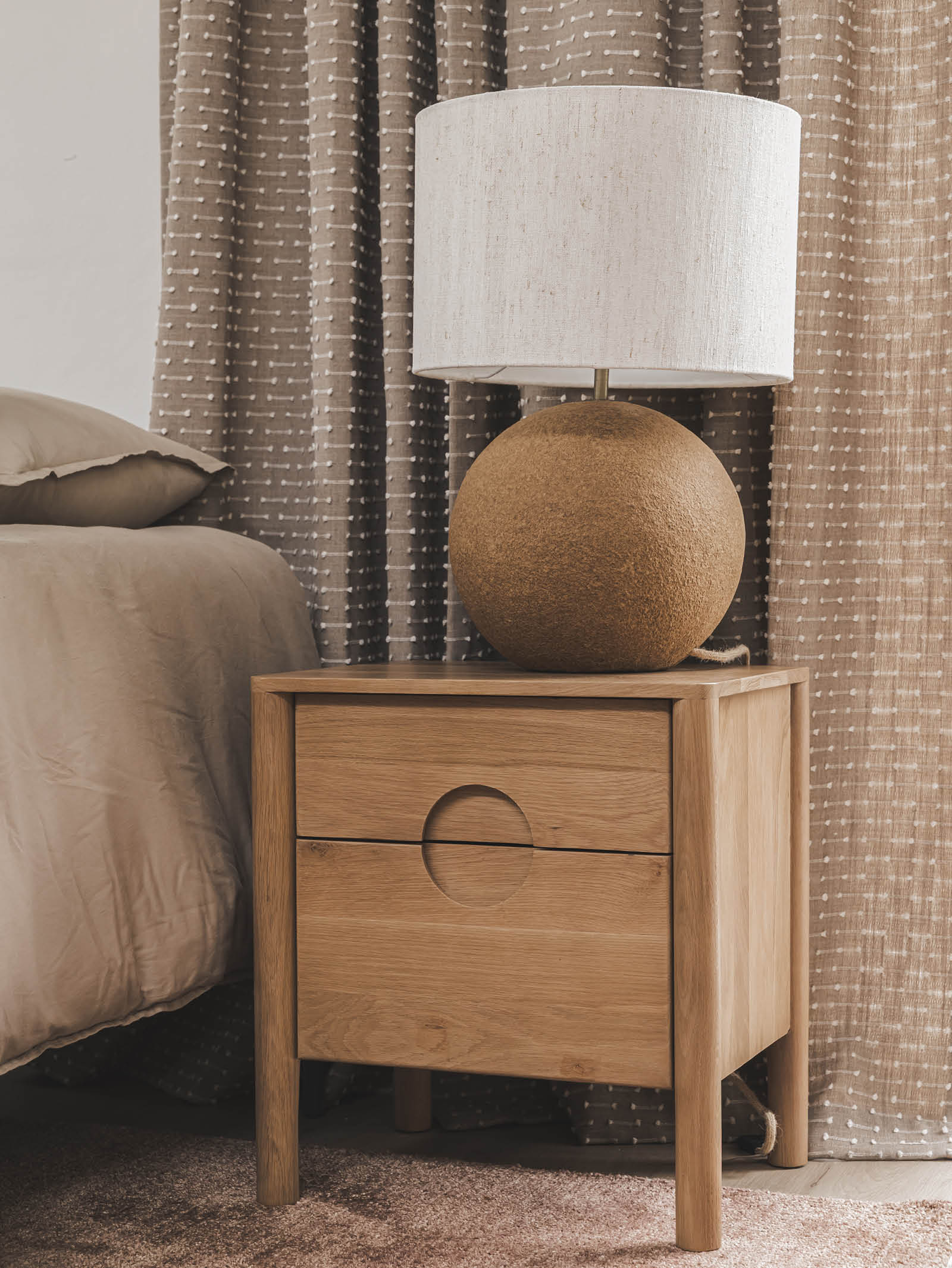 Bosch Oak Nightstand in Ginger - Hertex Haus