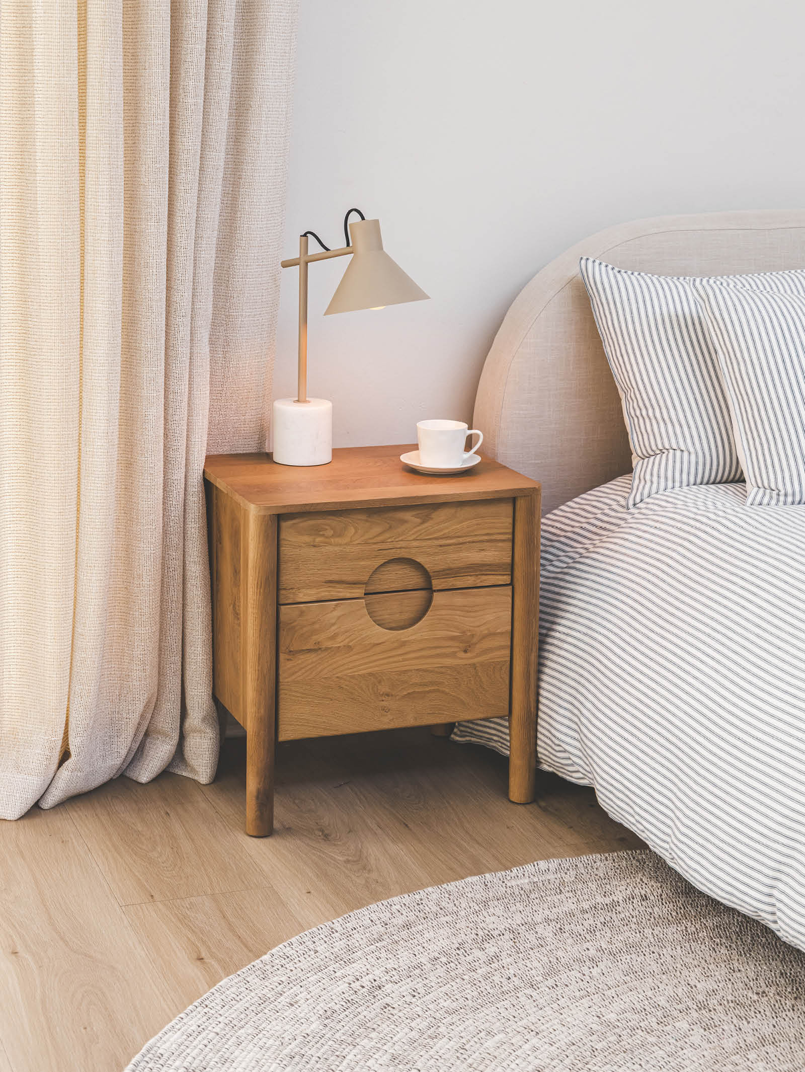 Bosch Oak Nightstand in Ginger - Hertex Haus