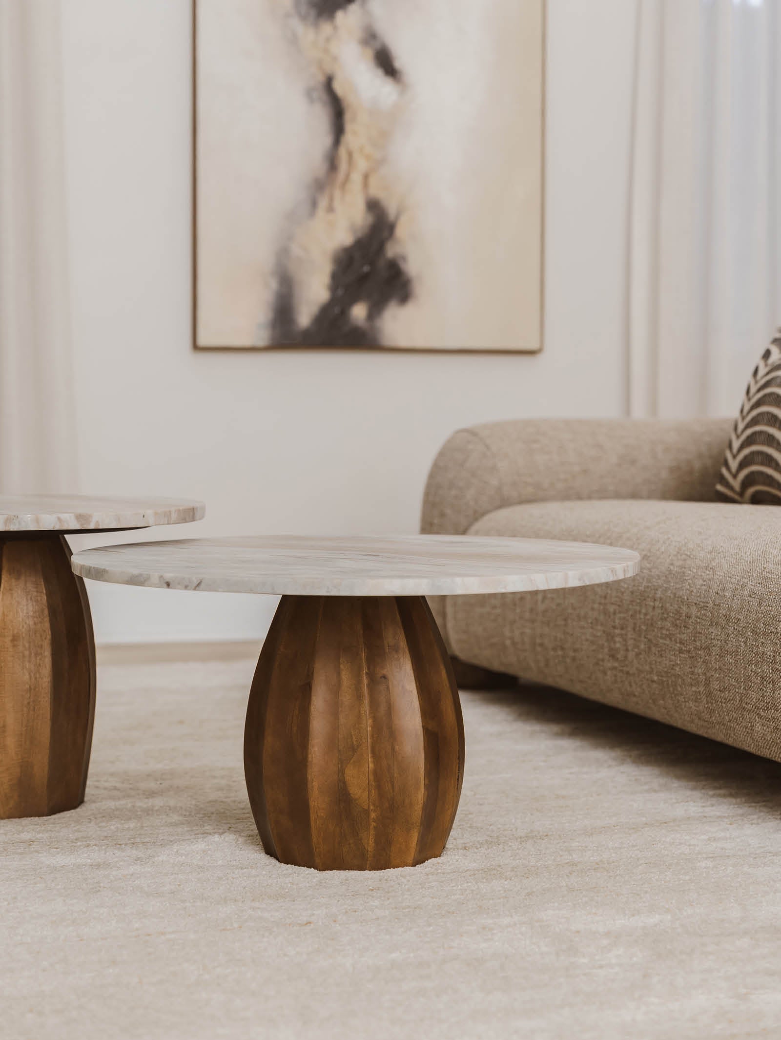 Cocomo Marble Coffee Table Set in Sunkissed - Hertex Haus