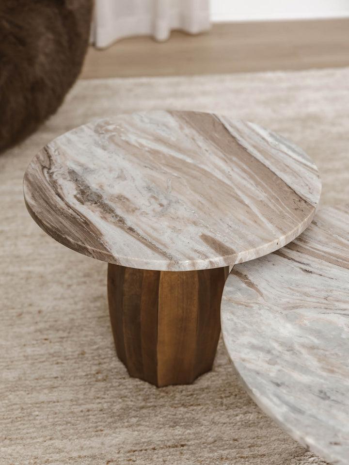 Cocomo Marble Coffee Table Set in Sunkissed