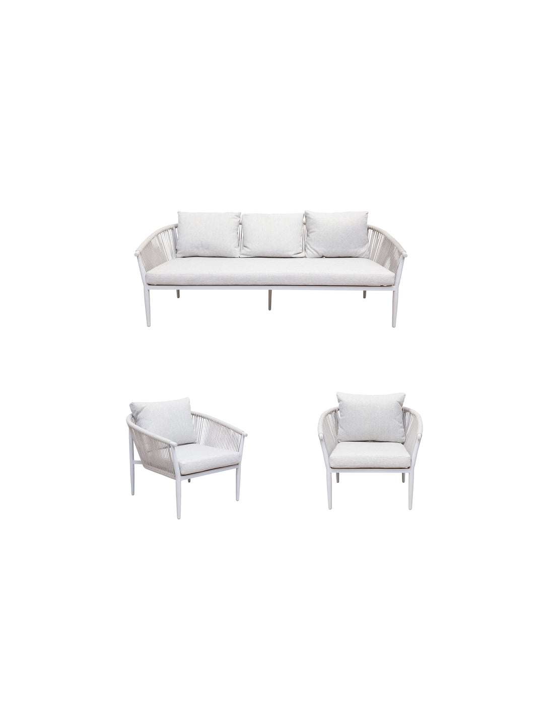 Cruz Sofa Set in Crete Oyster
