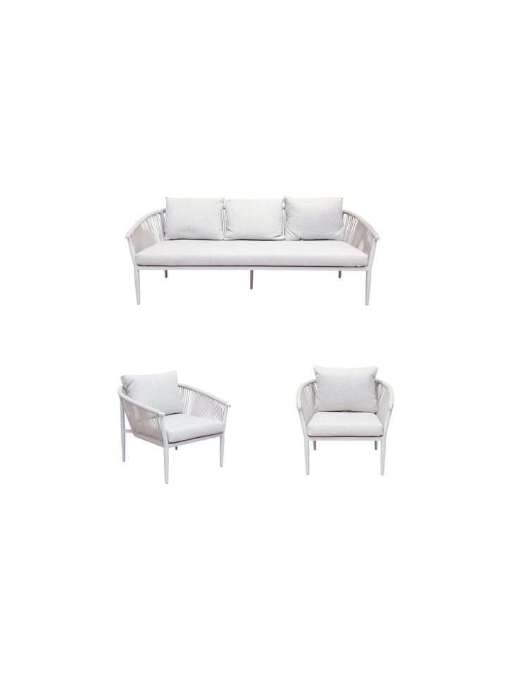 Cruz Sofa Set in Crete Oyster