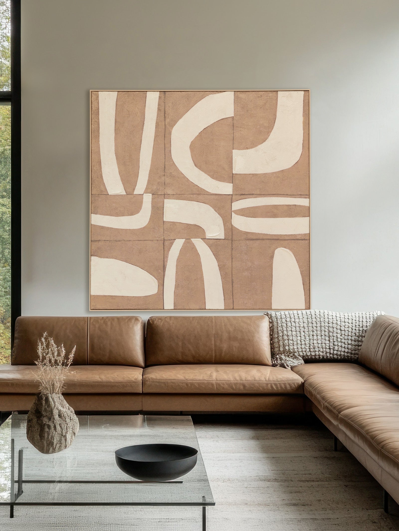 Curved Echoes Wall Art XL in Nutmeg - Hertex Haus - Hertex Haus
