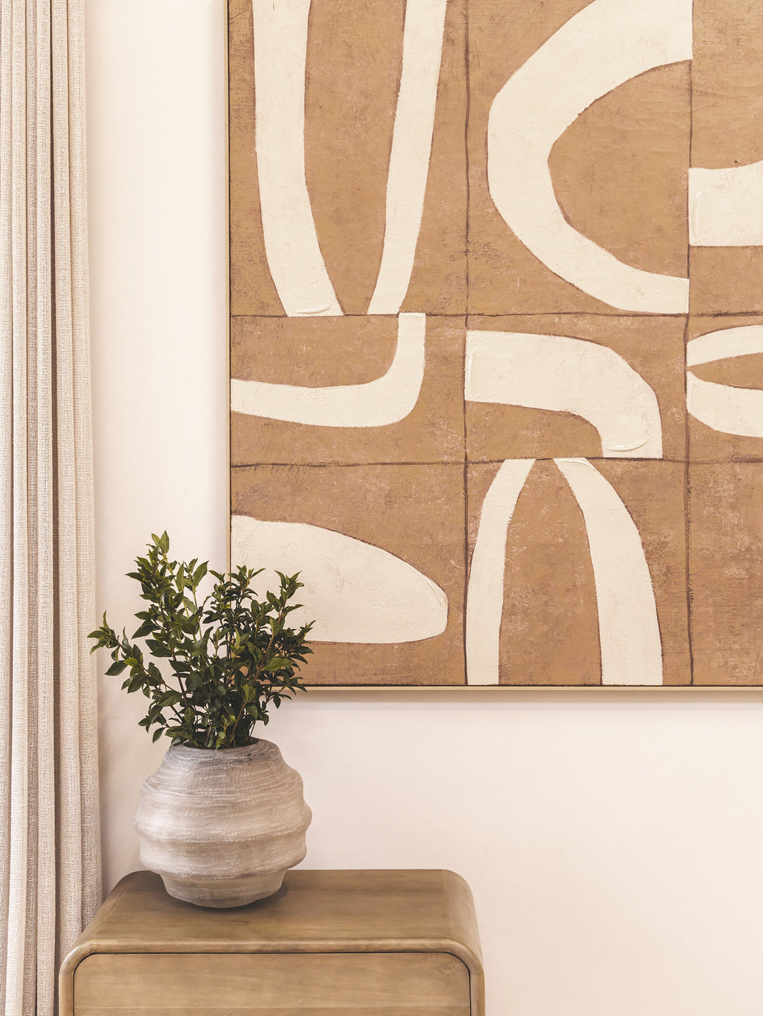 Curved Echoes Wall Art XL in Nutmeg
