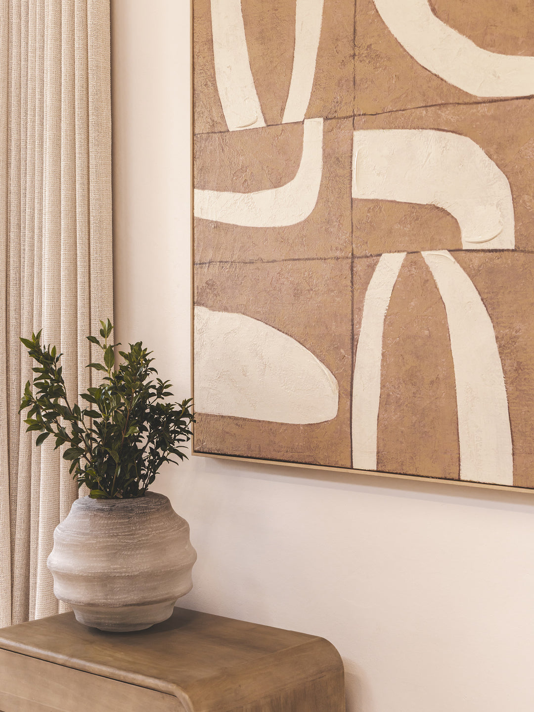 Curved Echoes Wall Art XL in Nutmeg