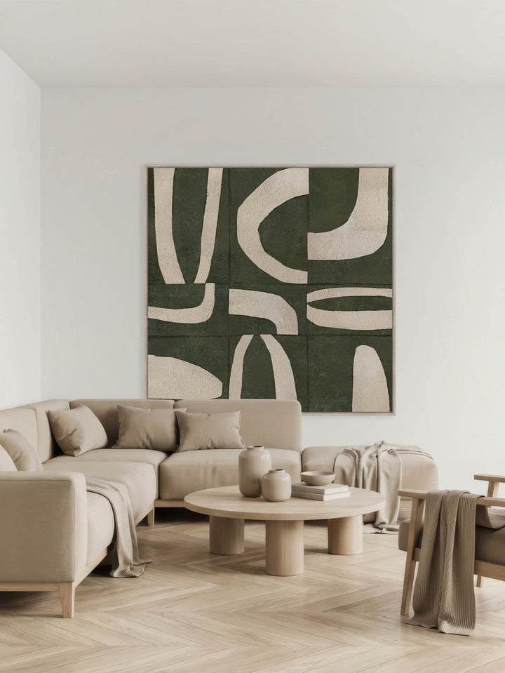 Curved Echoes Wall Art in Evergreen