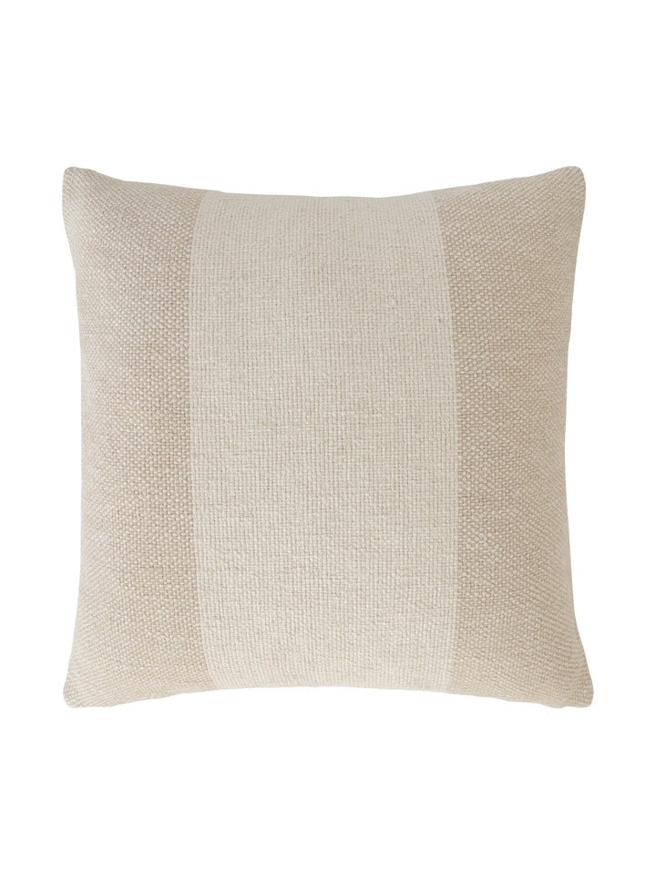 Textured scatter cushion with beige stripes