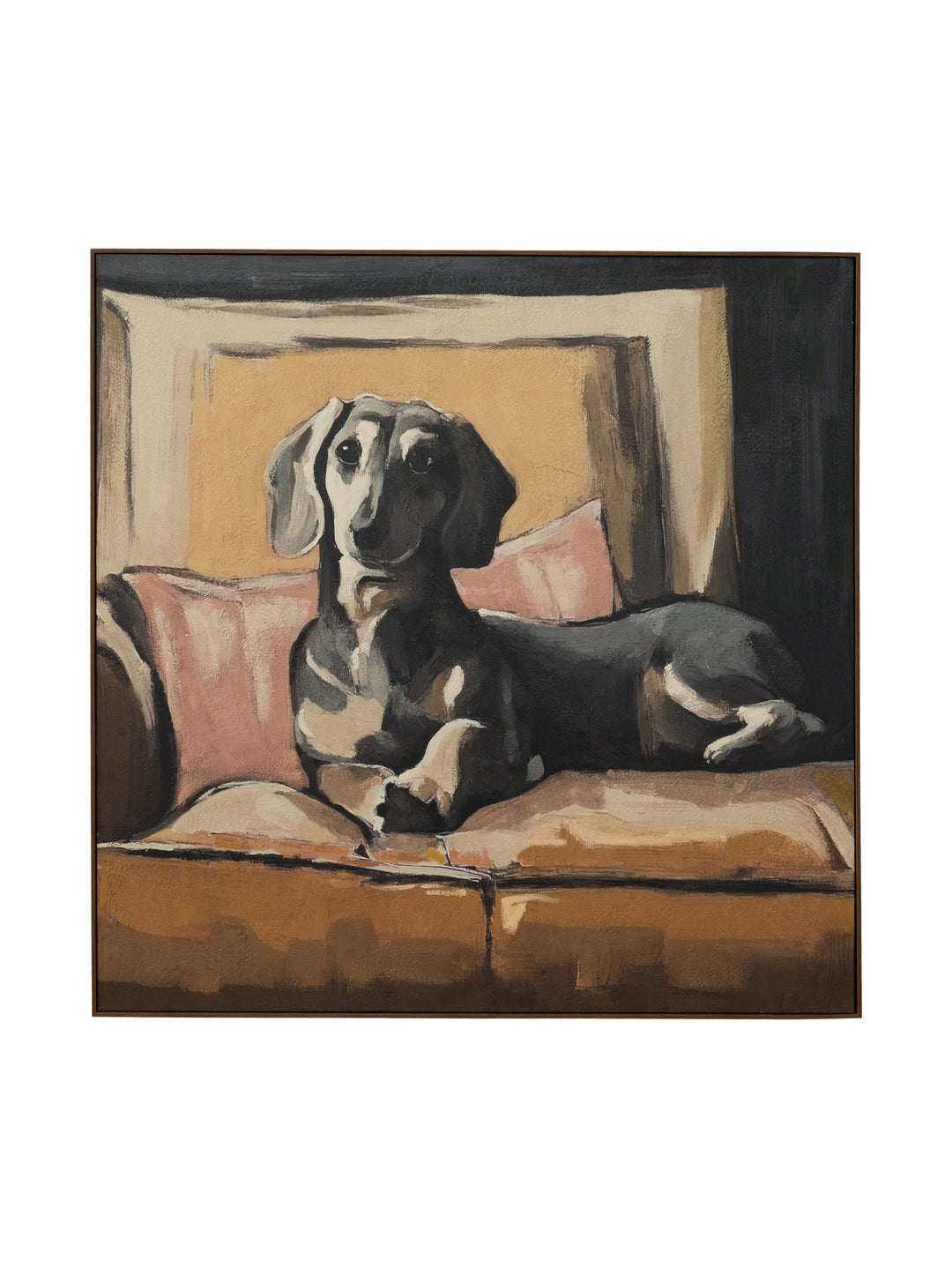 Dashing Dachshund Wall Art in Black Tan