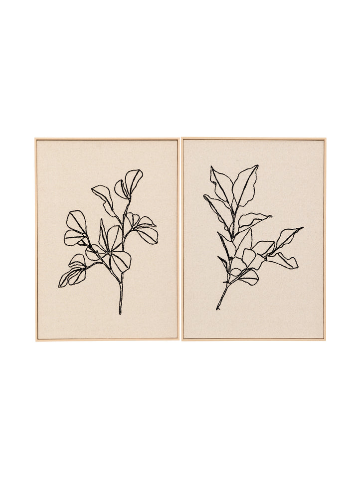 Delicate Stems Wall Art Set of 2 in Noir