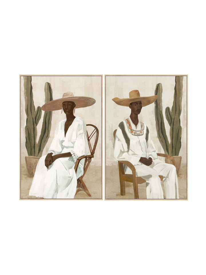 Durango & Morelia Wall Art Set of 2 in Desert Succulant