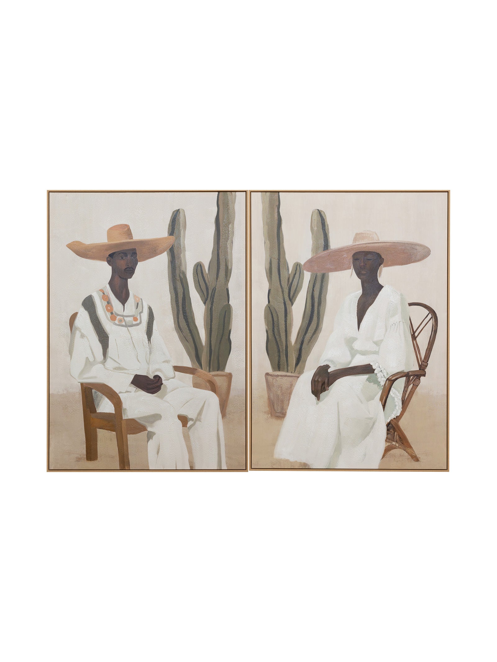 Durango & Morelia Wall Art Set of 2 in Desert Succulant - Hertex
