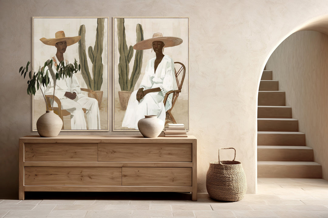 Durango & Morelia Wall Art Set of 2 in Desert Succulant