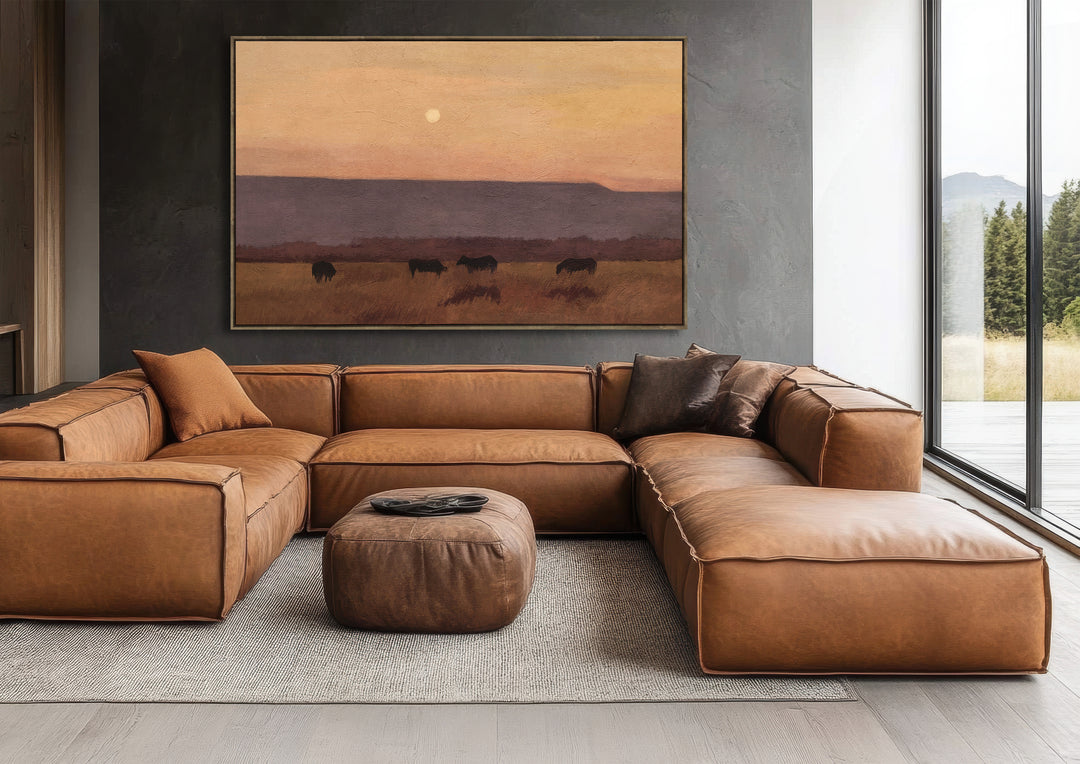 Dusk on the Plains Wall Art in Sunset