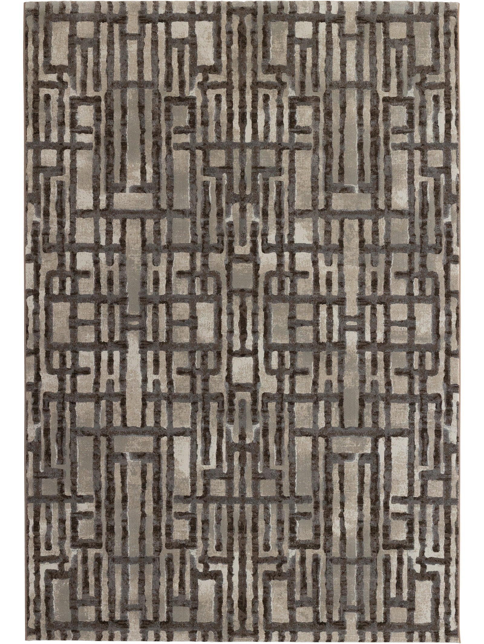 洋楽 Erik Rug - Initial Grooves Interlock Rug in Warm Embrace - Hertex HAUS