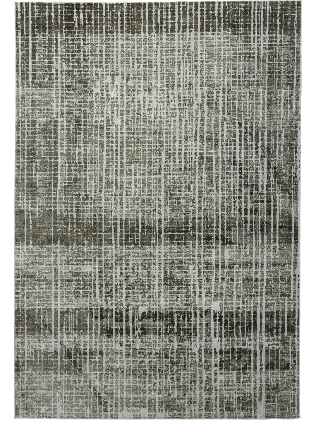 Contemporary rug with abstract pattern in green shade