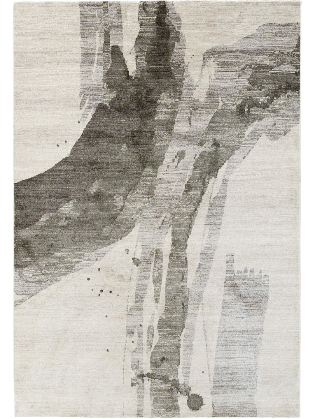 Abstract art piece with black and gray brush strokes