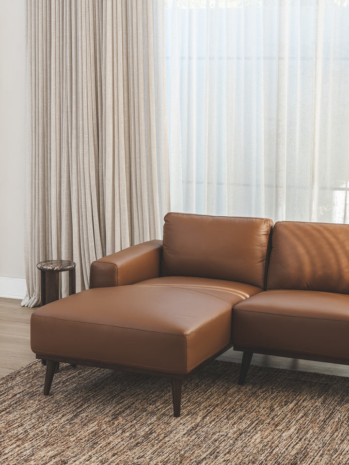Enzo Chaise Sofa Left in Tan