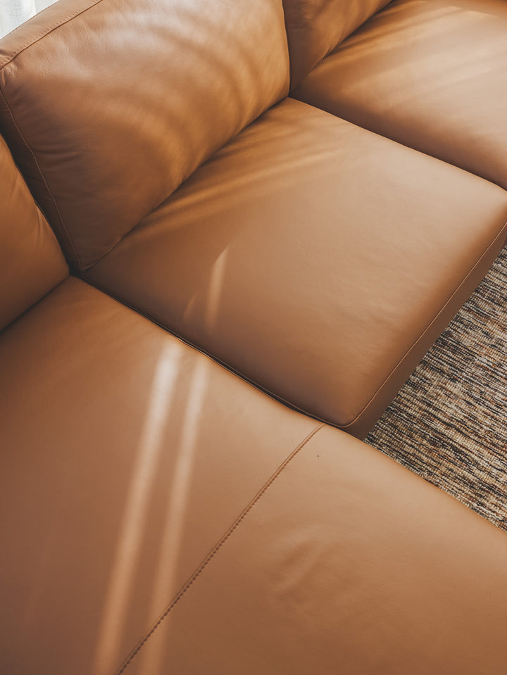 Enzo Chaise Sofa Left in Tan