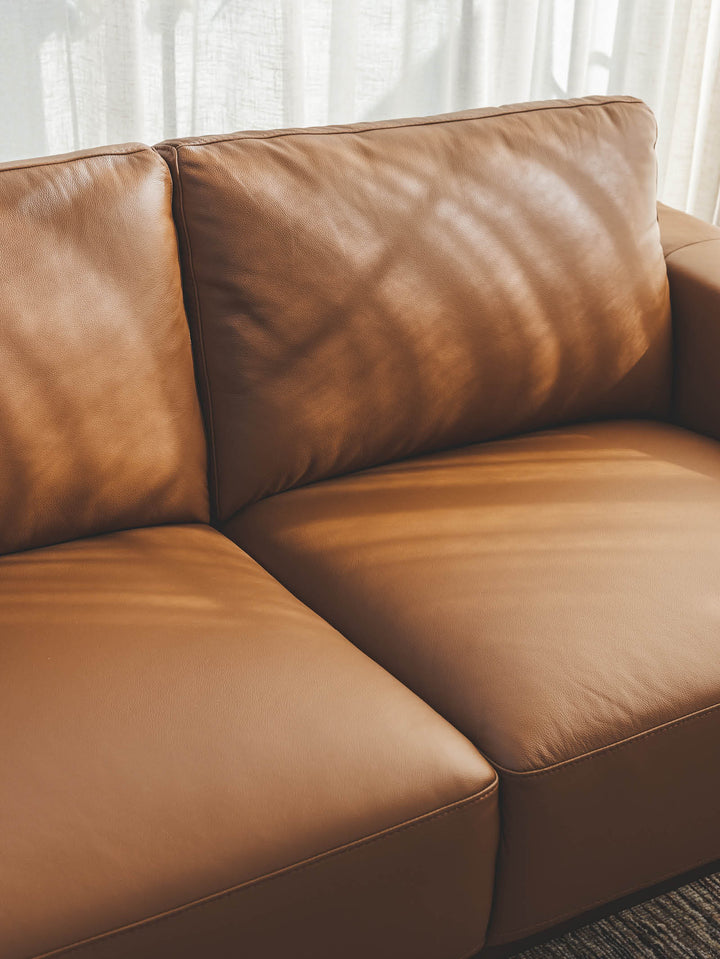Enzo Chaise Sofa Left in Tan