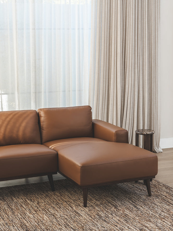 Enzo Chaise Sofa Right in Tan