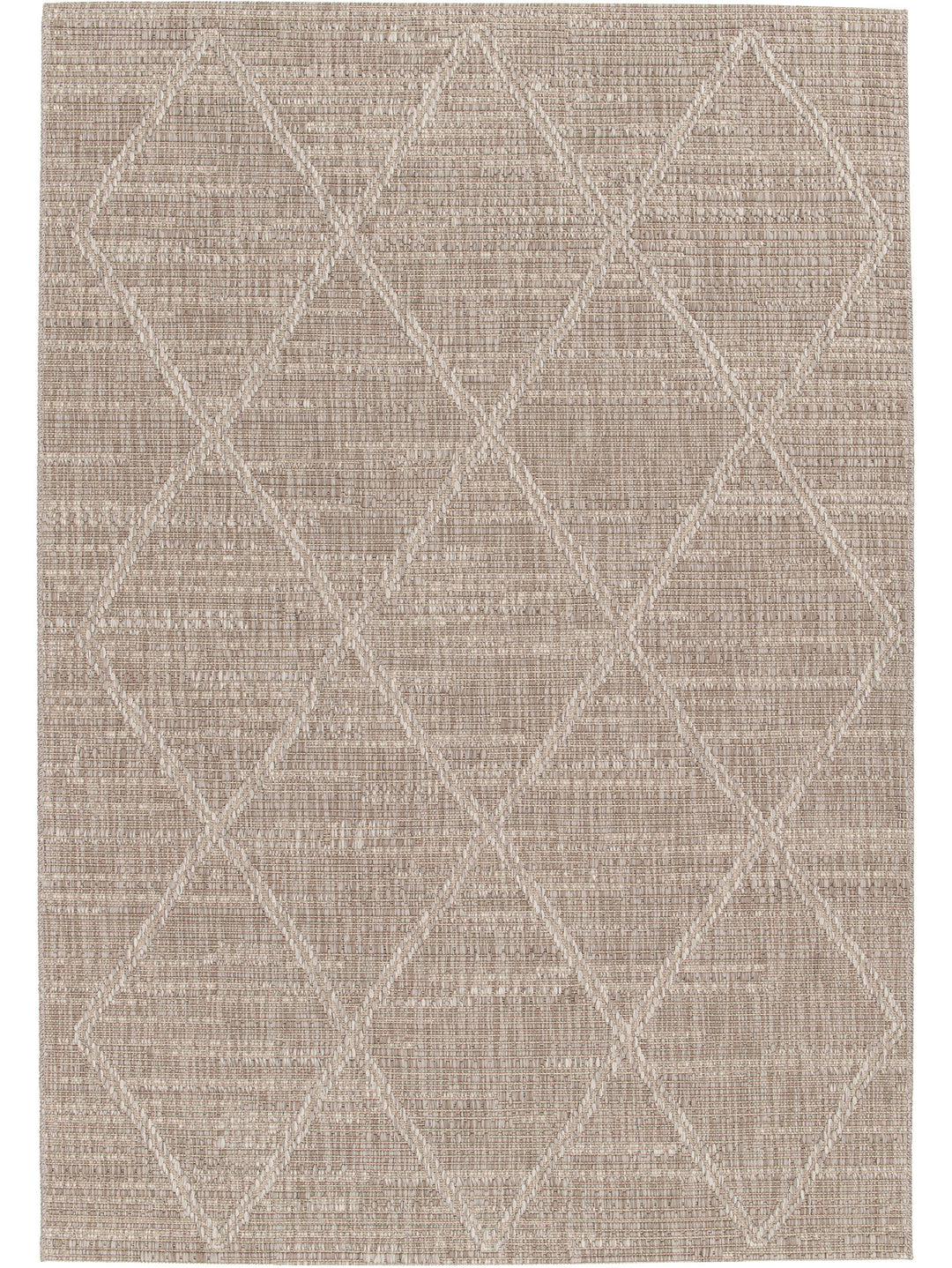 Beige area rug with geometric pattern 